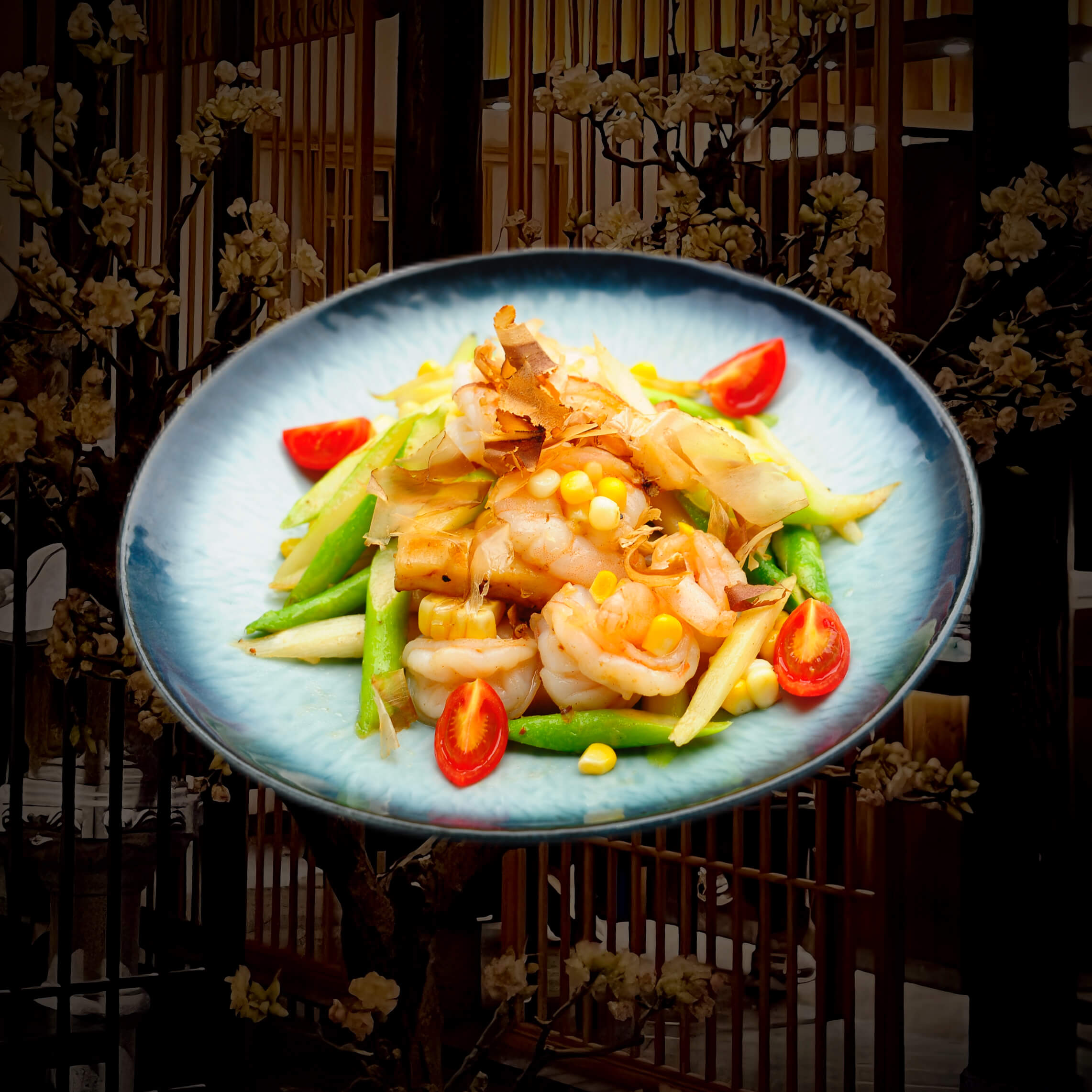 甘贝虾仁炒芦笋